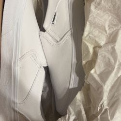White slip on vans
