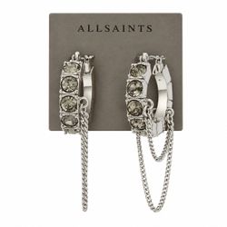 AllSaints Stone Chain Hoop Earrings