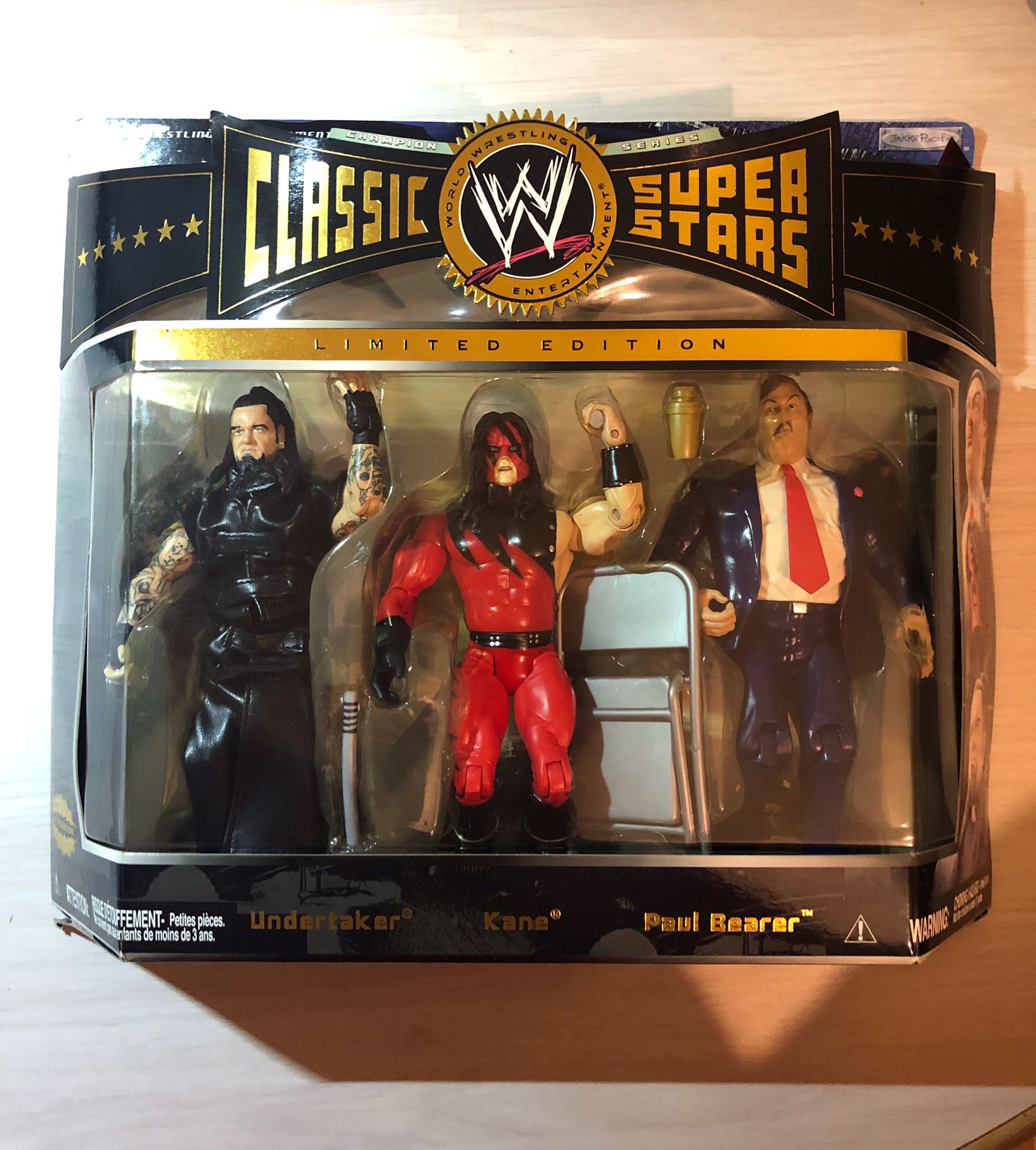 WWE Jakks Pacific Classic Superstars Undertaker, Kane and Paul Bearer, Rare LIMITED EDITION Action Figure