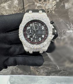 (READ DESCRIPTION!!!) Iced Out Moissanite Checker Dial Watch