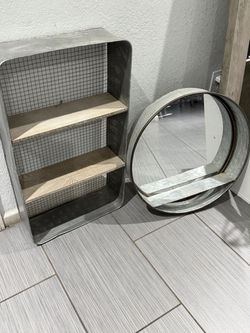 Shelf and mirror