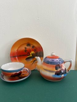Vintage Japanese Lusterware Tea Set