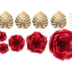 Artificial Extra Large Thick Red Roses For Decorations And Backdrops 