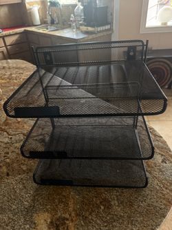 3 Compartment Wire Mesh File Organizer