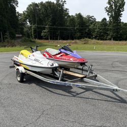 Jet Skies On Double Trailer 