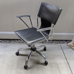 Chrome Leather Adjustable Office Chair 
