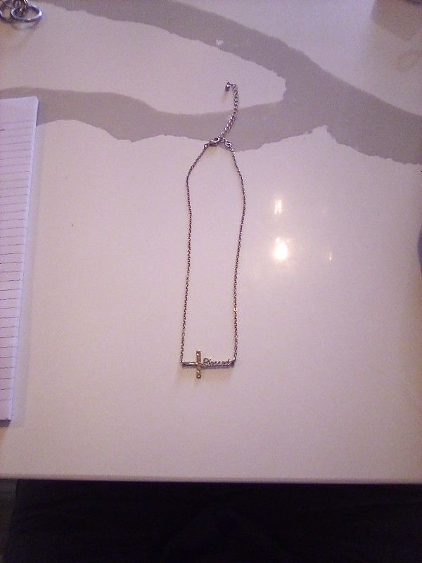 Cross Necklace Gold Blessed