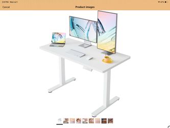 Electric Standing Desk Adjustable Height, 4 Memory Height Settings, Sit Stand Up Desk for Home Office & Computer Workstation, White