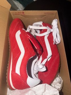 women’s red vans size 8