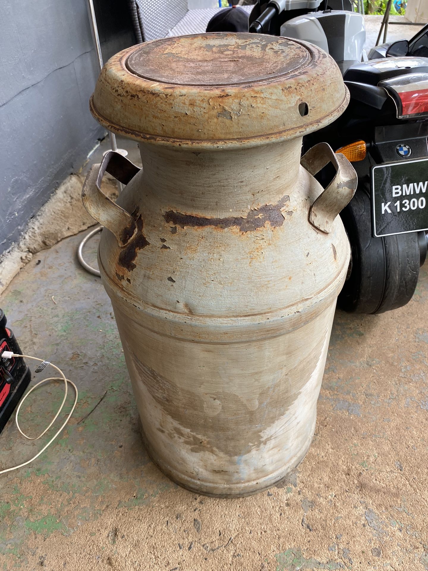 Old milk tank