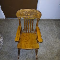 Antique Hight Chair, And Antique Rocker