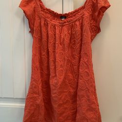 J.Crew women’s red cotton ruffled sleeve coverup sundress size Med