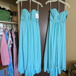 Pool Blue Strapless Bridesmaid/Prom Dress NWT Size 2