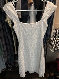White Textured Mini Dress