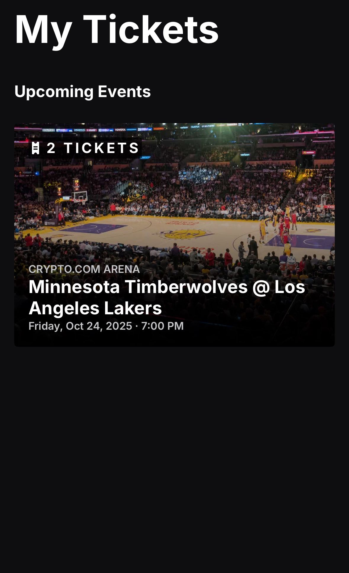 LAKERS TICKETS X2