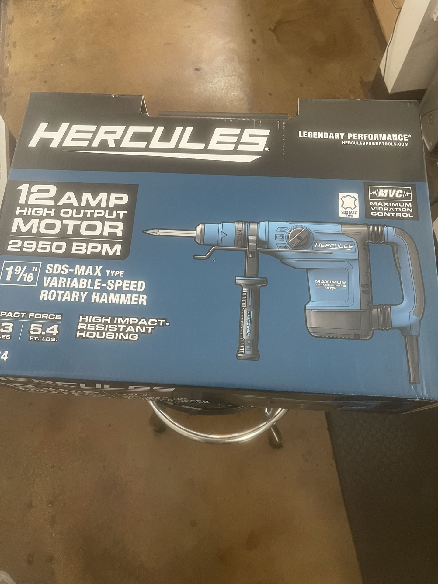 Hercules 12amp Rotary Hammer Drill HE34 Heavy Duty Power Tool