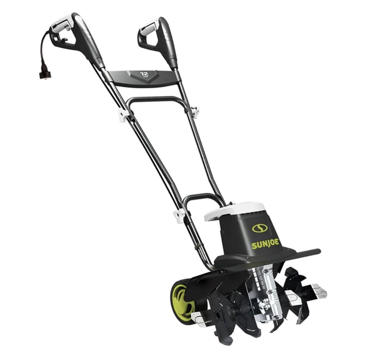 Sun Joe Electric Garden Tiller Cultivator Steel Tines, 12 Amp, 16 Inch, Black Heavy Duty Gardening Machine & Equipment for Gardens, Lawns & Yards