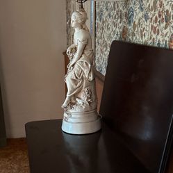 Folding Antique Table, Antique Lamp Lady