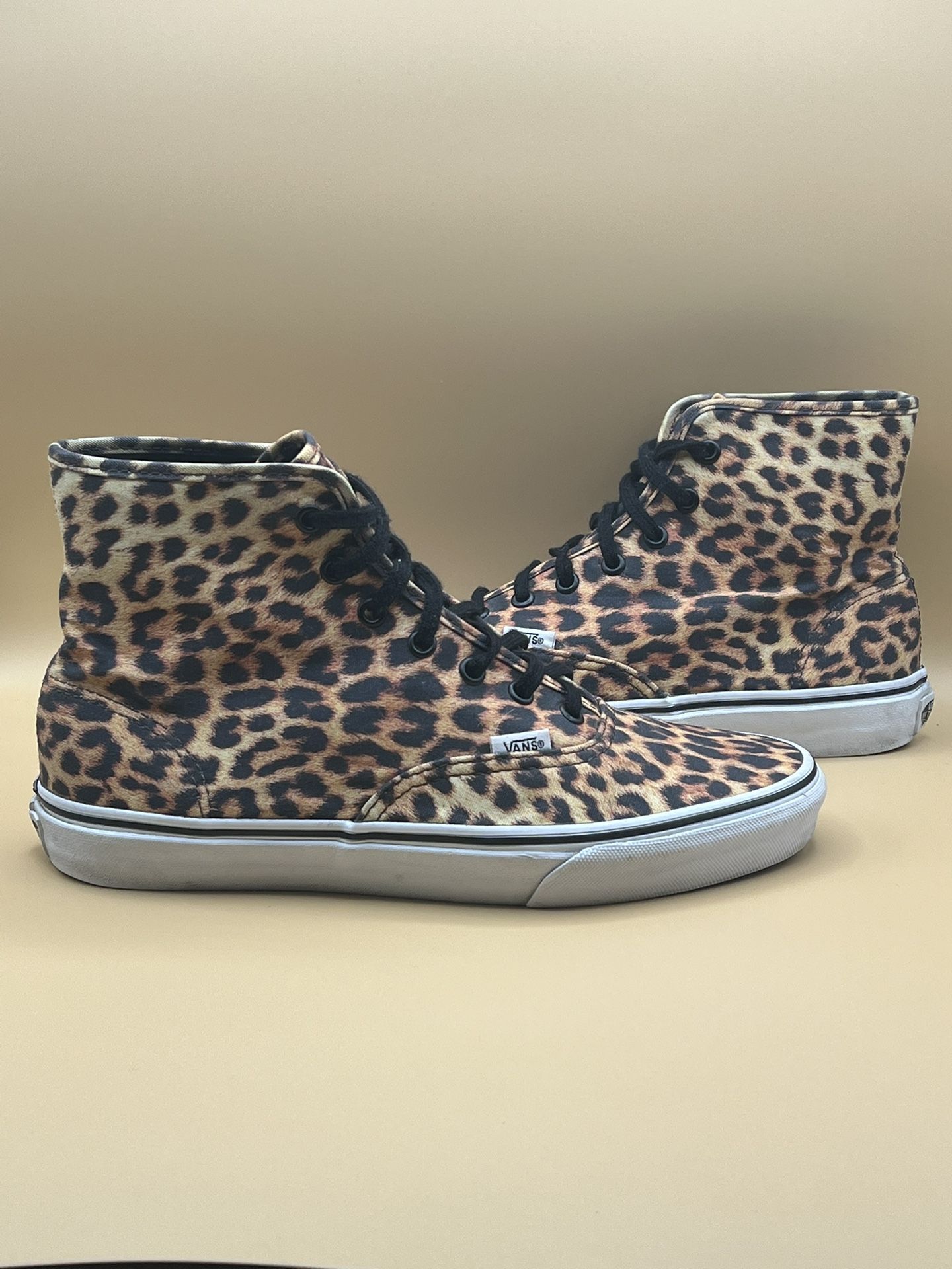 Vans Cheetah Leopard Animal Print High Top Shoes - Women’s Size 9.5 Men’s Size 8