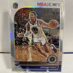 Jordan Poole {contact info removed} NBA Hoops Premium Rookie Silver Prizm Golden State