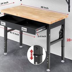 Work Bench with Storage Adjustable Workbenches with Drawers for Garage