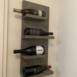 Wine Bottle (4) Holder For Wall 28”x12”x5”