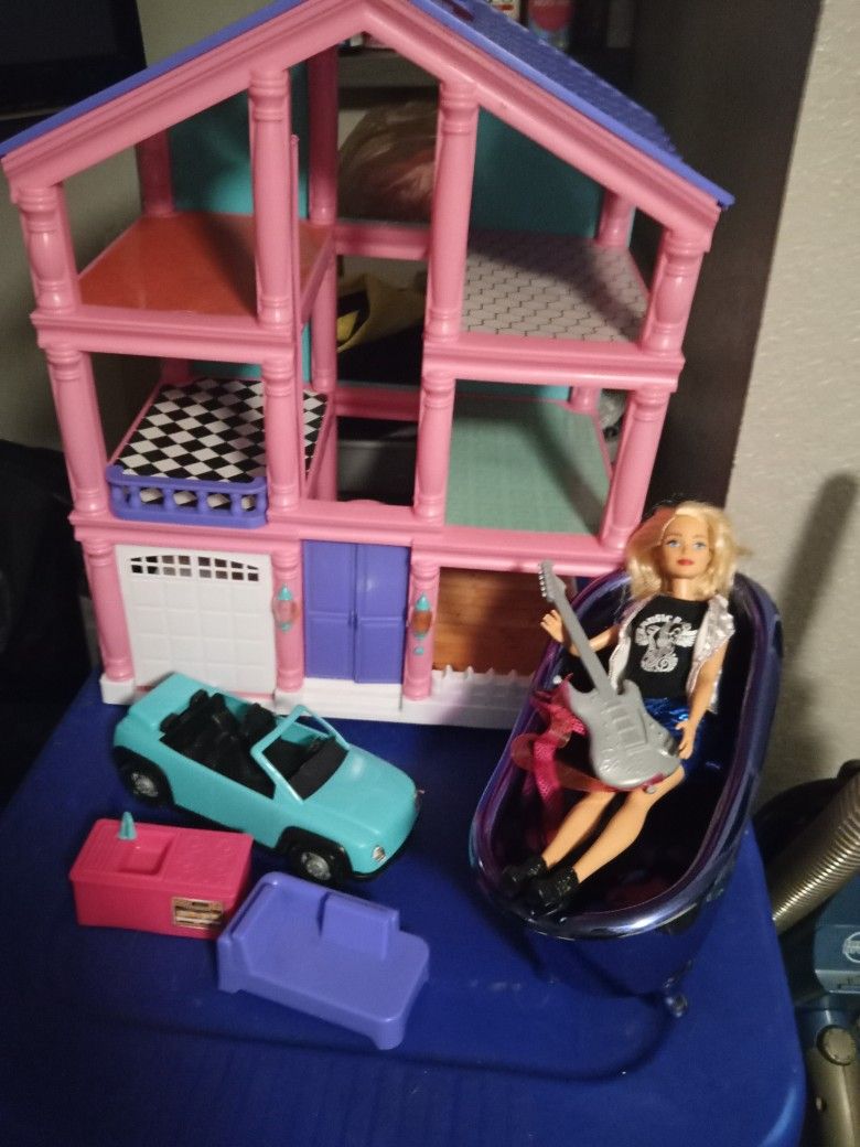 Barbie And Doll House With Accessories