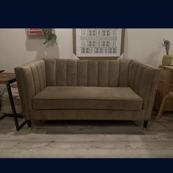 World Market Suede Loveseat