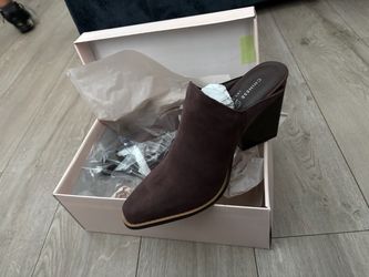 Chinese Laundry Suede Block Heel Mules