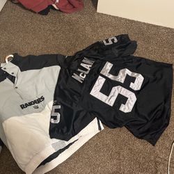 Oakland Raiders Puffer Jacket and Jersey 