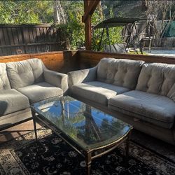 Full Set Couch N Glass Table
