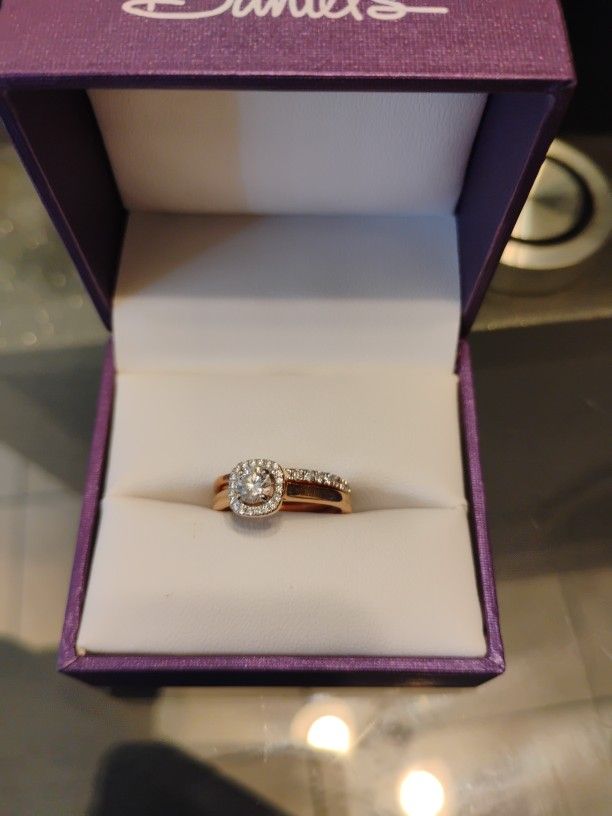 Engagement Ring And Wedding Band Set Size 7