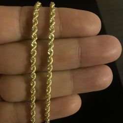 14k Gold Rope Necklace 