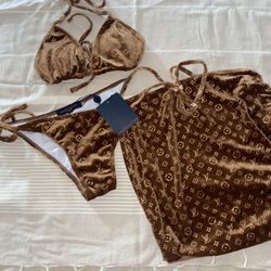 LV Velvet 3 Piece Bikini Set