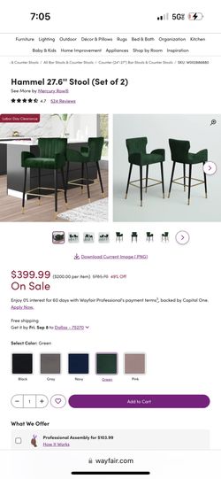 Emerald Green Bar Stools 