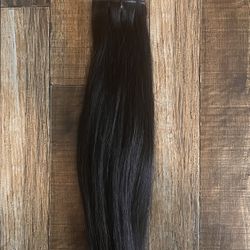 Lashey Genius Weft Seamless Clip in Real Human Hair Extensions, Natural Black Straight 16 Inch, 7pcs, 110g, Handmade Thin Weft Clip-On *NEW in Box*