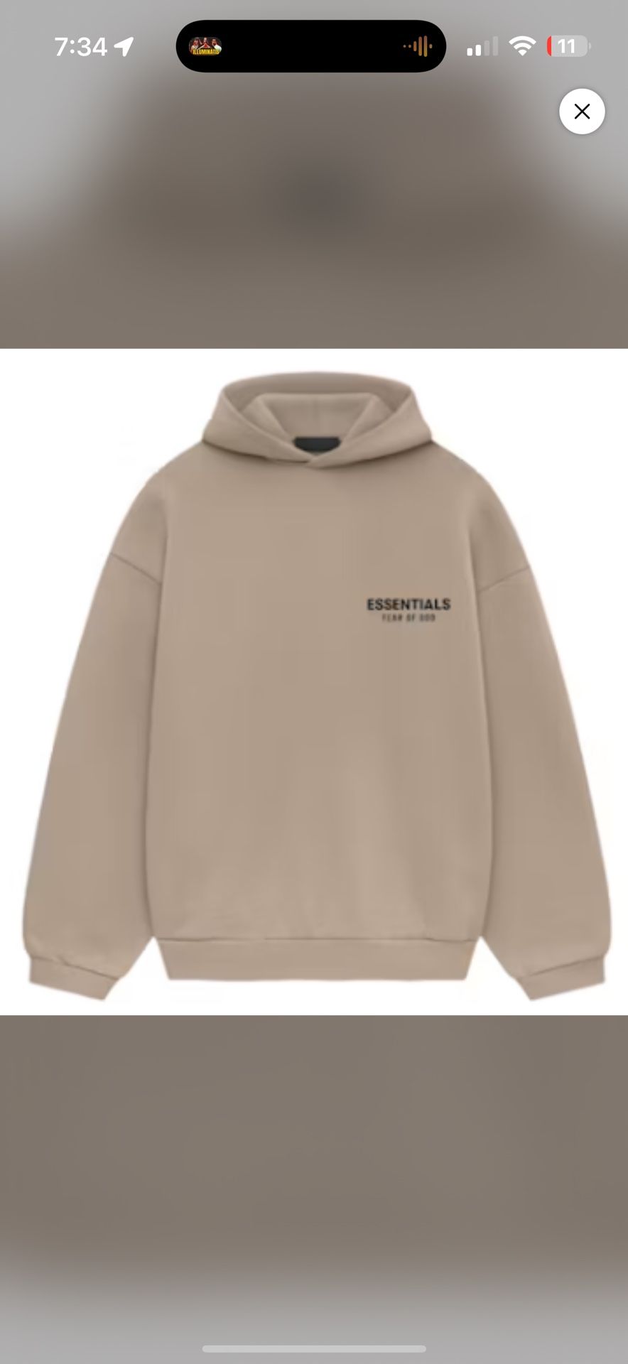 Fear of god essentials dessert sand hoodie