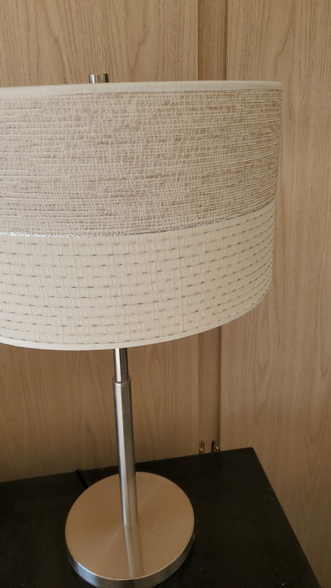 Contemporary lamp with linen shade