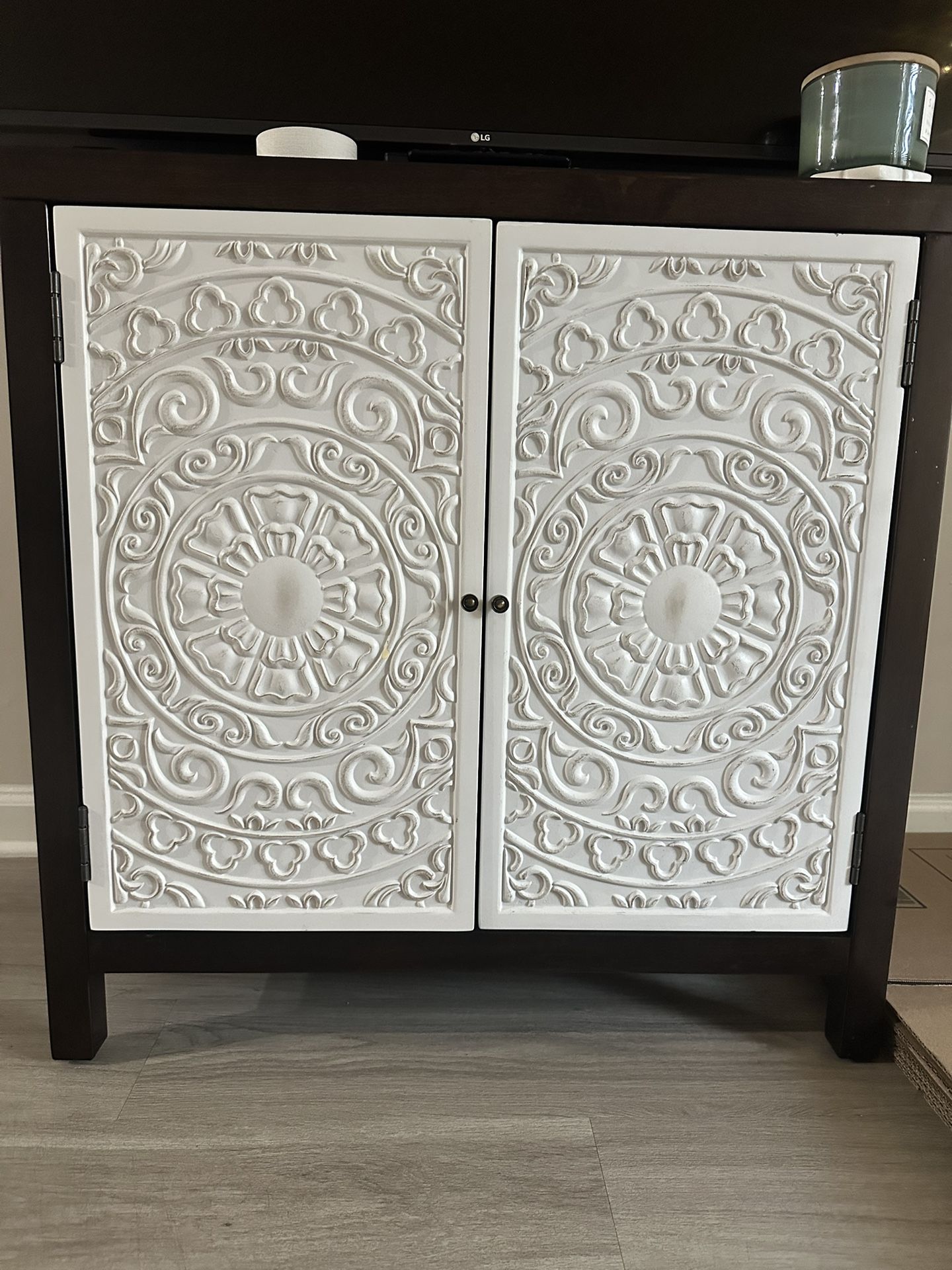 Solid Wood 2-Door Accent Cabinet