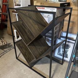 WOOD-LOOK+METAL BOOKSHELF