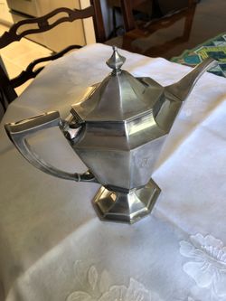 1pc Silver Plated Tea Pot, Art Deco Pairpoint, 0316 is the pattern Made In USA