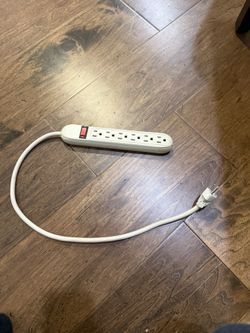 6-outlet power strip with on/off switch.