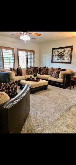 Robert Michael’s sectional and oversize chair
