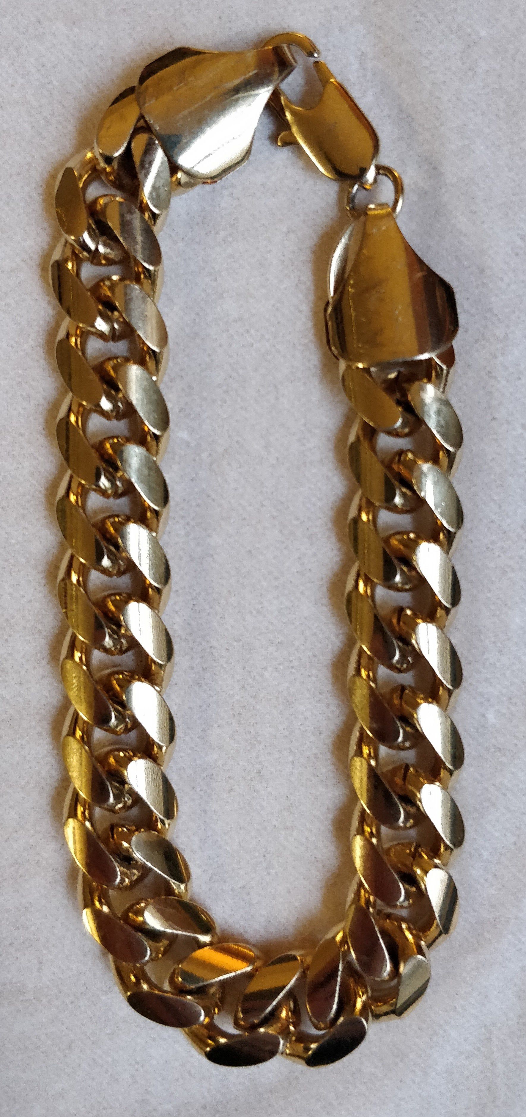 14K Gold-Plated Cuban Link Chain Bracelet