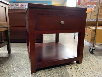 Cherry Finish Rectangular End Table w/ Drawer