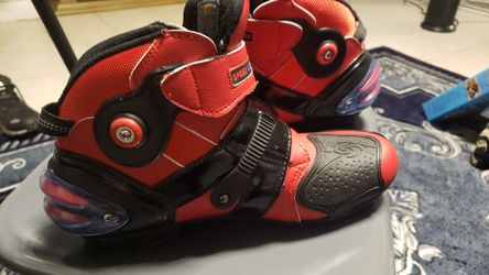 Motorcycle Red Boots