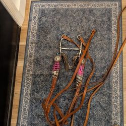 Leather Horse Bridle And Reins