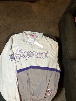 Supreme Track Jacket White Purple Graphic