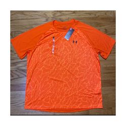 Under Armour HeatGear The Tech Tee T-Shirt Orange Camo Men’s Sz XXL New!