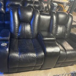 Leather Recliner Set